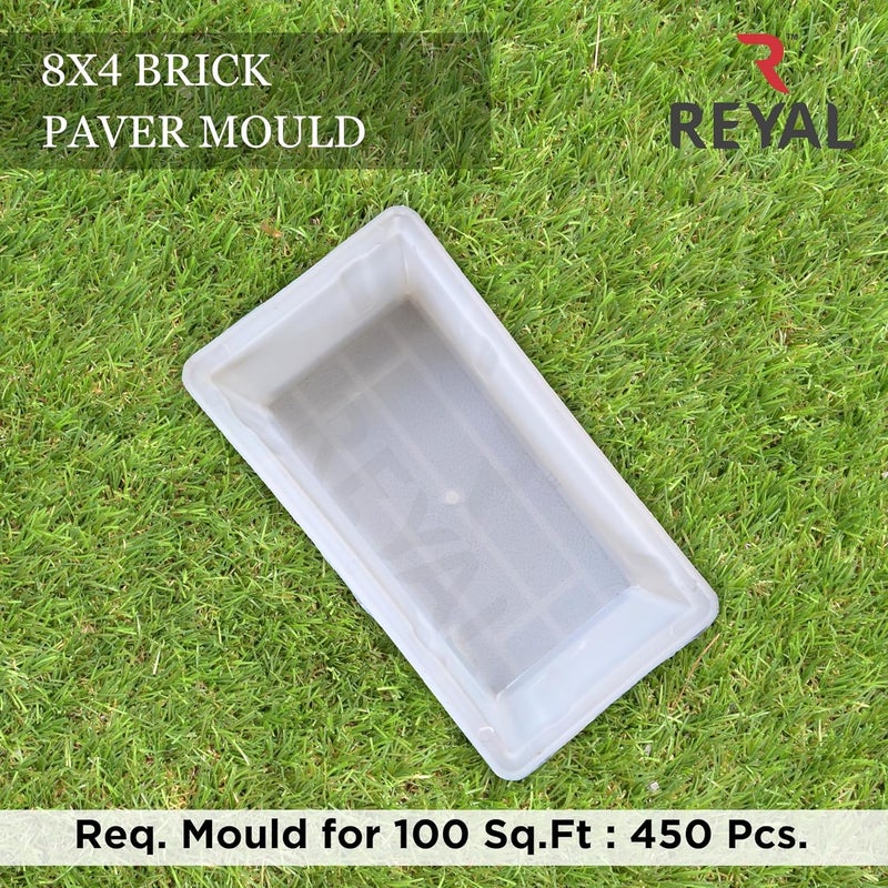 Reyal Plastic 8"x4" Brick paver block mould |Parking paver Block mould|make in india| plastic brick paver mould (PACK OF 1) - Image 5
