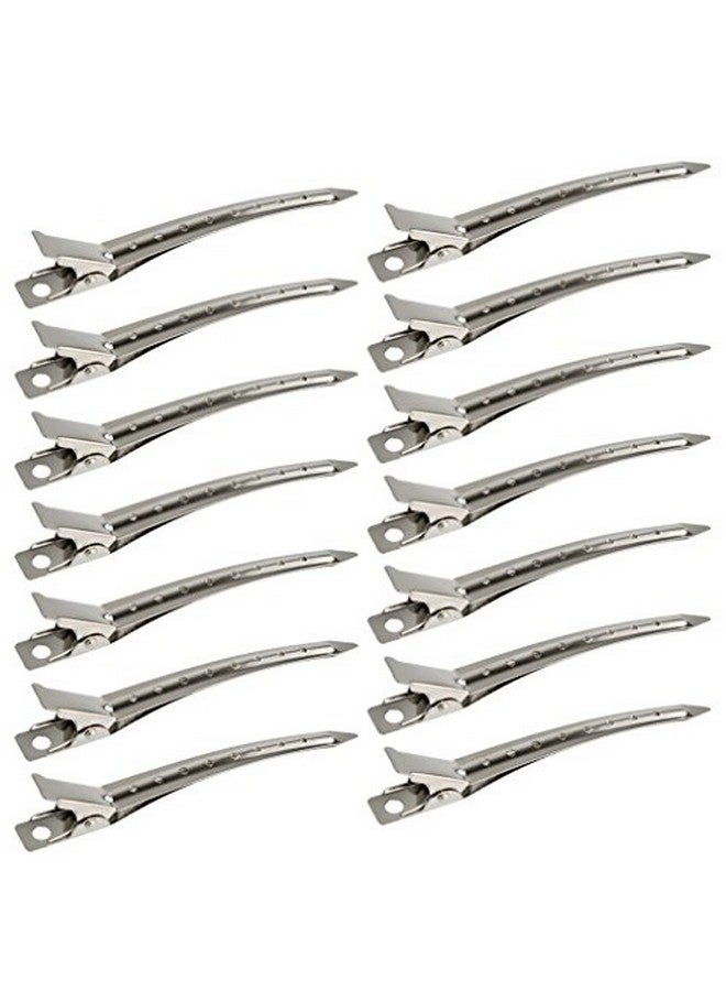 Bantoye 24 عبوة من مشابك منقار البط من بانتوي مقاس 3.5 بوصة مشابك تجعيد الشعر المعدنية المقاومة للصدأ مع فتحات لتصفيف الشعر وتلوين الشعر باللون الفضي - Image 1