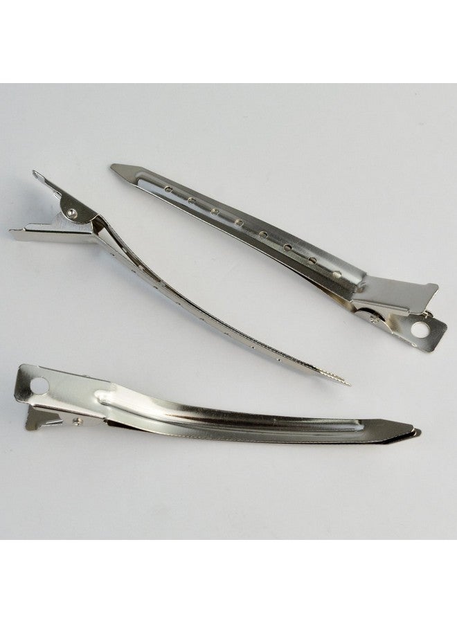 Bantoye 24 عبوة من مشابك منقار البط من بانتوي مقاس 3.5 بوصة مشابك تجعيد الشعر المعدنية المقاومة للصدأ مع فتحات لتصفيف الشعر وتلوين الشعر باللون الفضي - Image 5