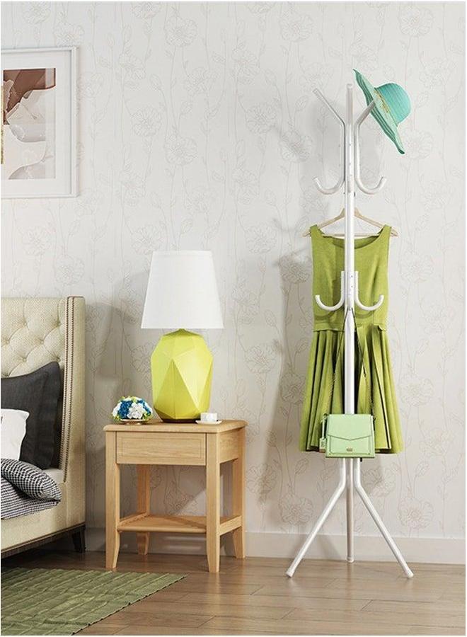 HOMESTAR Multi-Functional Metal Clothes Rack, 12 Hooks Hall Tree Coat Hanger Holder Home Enterway Storage Stand for Coat, Hat, Clothes, Scarves, Handbags, Umbrella White - Image 1