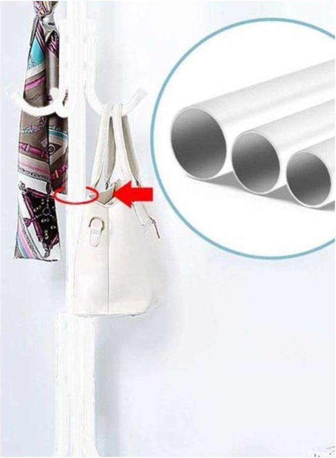 HOMESTAR Multi-Functional Metal Clothes Rack, 12 Hooks Hall Tree Coat Hanger Holder Home Enterway Storage Stand for Coat, Hat, Clothes, Scarves, Handbags, Umbrella White - Image 5