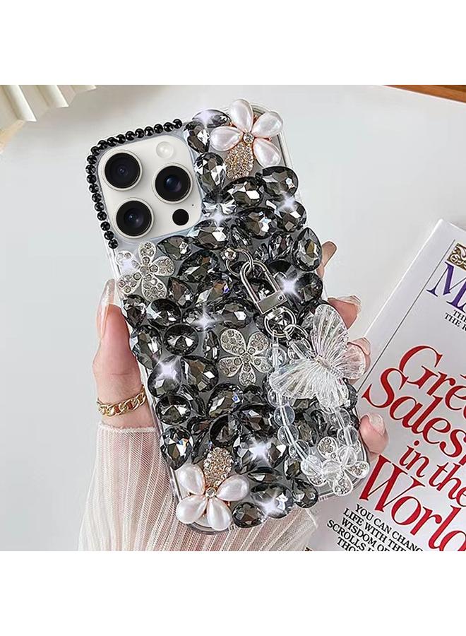 Zaboon Case For iPhone 13 Pro Max Handmade Butterfly Diamond Inlay PC Phone Case - Image 1