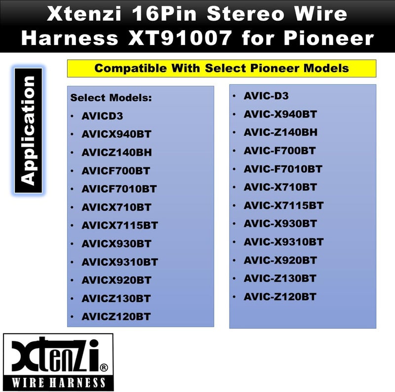 Xtenzi Power Cord Harness Speaker Plug for Pioneer AVIC Series - Image 4