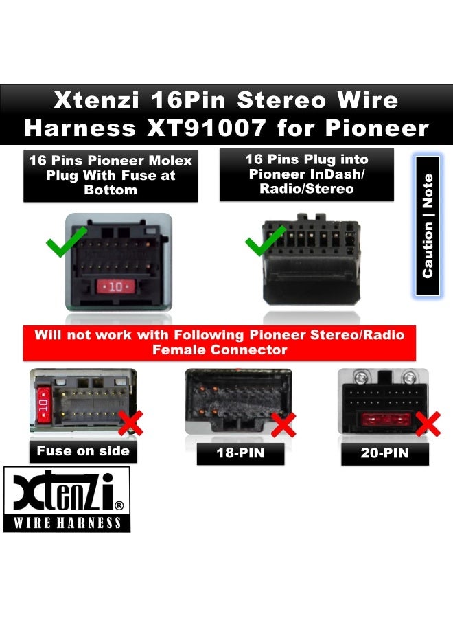 Xtenzi Power Cord Harness Speaker Plug for Pioneer AVIC Series - Image 5