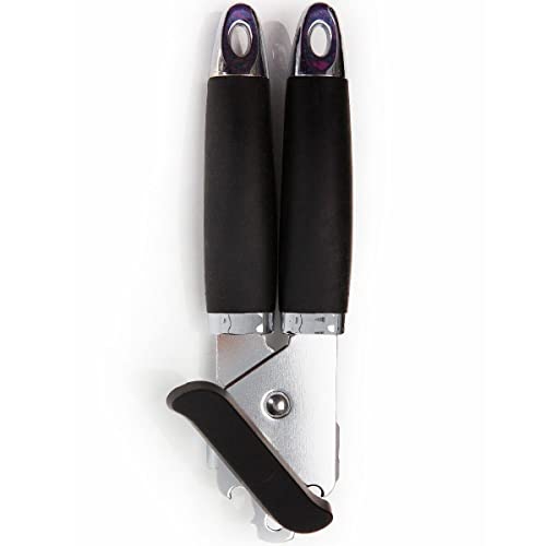 Sabichi Sicai Handheld Manual Can Jar Tin Openers with Sharp Cutting Wheel, Smooth Edge, Easy Turn Design (Black), Standard - Image 1