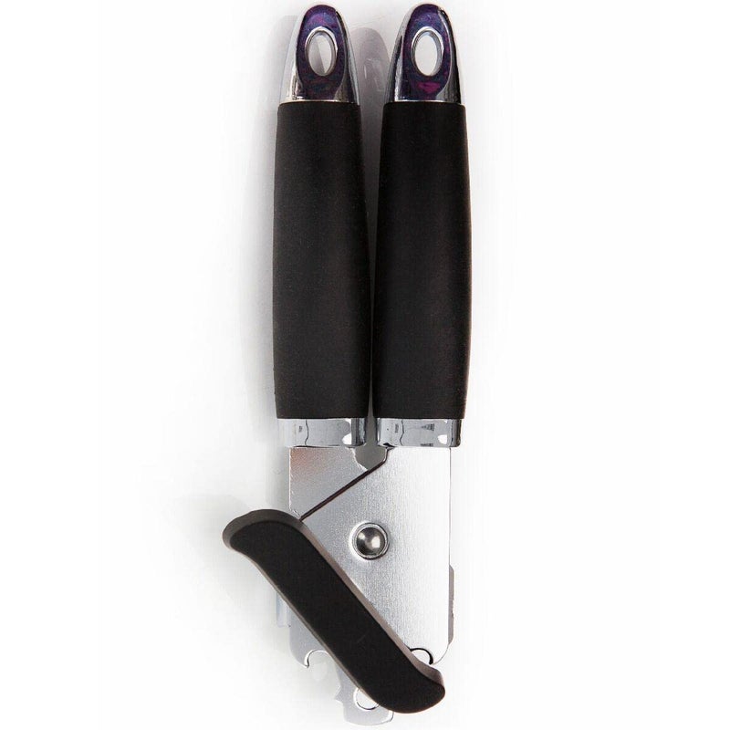 Sabichi Sicai Handheld Manual Can Jar Tin Openers with Sharp Cutting Wheel, Smooth Edge, Easy Turn Design (Black), Standard - Image 2