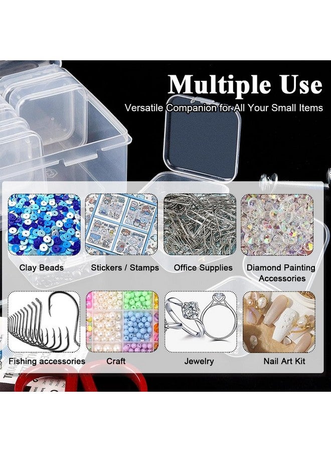 HASTHIP® Jewelry Organizer Box Set of 15Pcs, Transparent Organizer for Earrings, Ear Studs, Rings, Necklace, Accessories, Multi Purpose Storage Case for DIY Crafting, Beading, Diamond Painting - Image 4