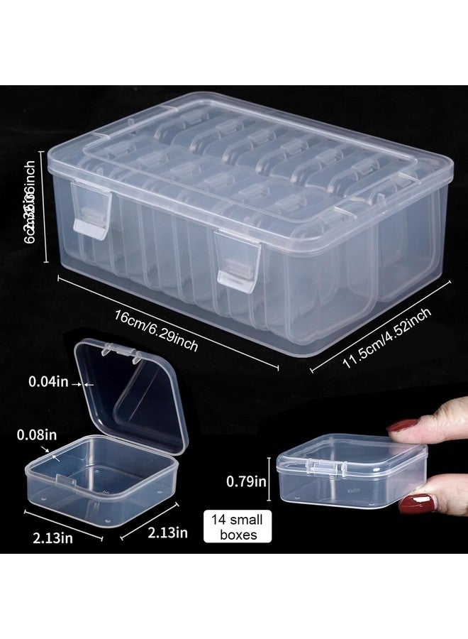 HASTHIP® Jewelry Organizer Box Set of 15Pcs, Transparent Organizer for Earrings, Ear Studs, Rings, Necklace, Accessories, Multi Purpose Storage Case for DIY Crafting, Beading, Diamond Painting - Image 2