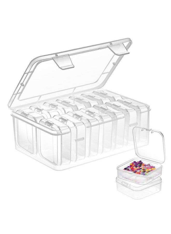 HASTHIP® Jewelry Organizer Box Set of 15Pcs, Transparent Organizer for Earrings, Ear Studs, Rings, Necklace, Accessories, Multi Purpose Storage Case for DIY Crafting, Beading, Diamond Painting - Image 1