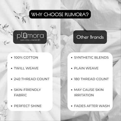 Plumora Double Bed Cotton Bedsheet Queen Size 90x100, 100% Pure Cotton Bed Sheet with 2 Pillow Covers, 240 TC Soft Breathable Floral Design – (Olive, Olivia) - Image 5