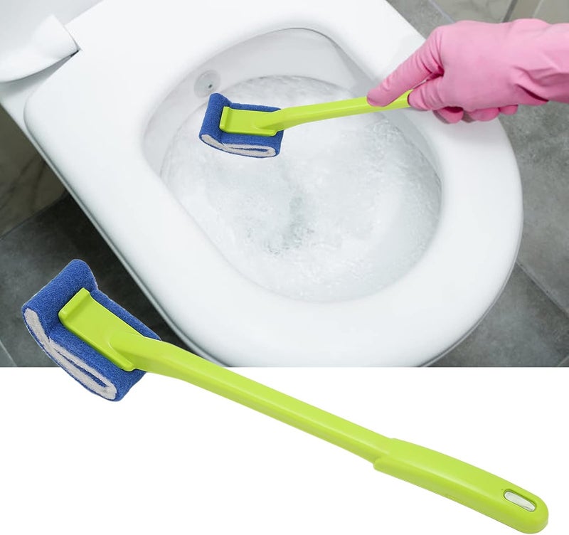 klarako Toilet Brush, Soft Bristle Curved Design Bathroom Cleaning Scrubber Tool (Green) - Image 3