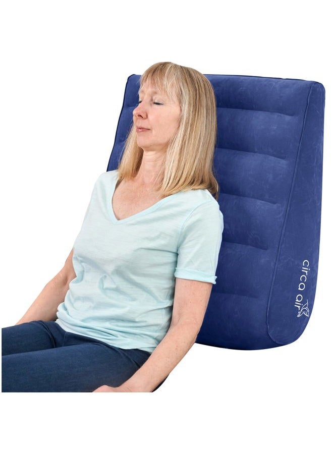 Circa Air Inflatable Wedge Pillow for Traveling – Travel Wedge Pillow for Sleeping. Extra Wide 27" Portable Bed Wedge Pillows for Sleep Apnea, Acid Reflux, Leg, Back and Knee Support, Blow up Wedge - Image 1