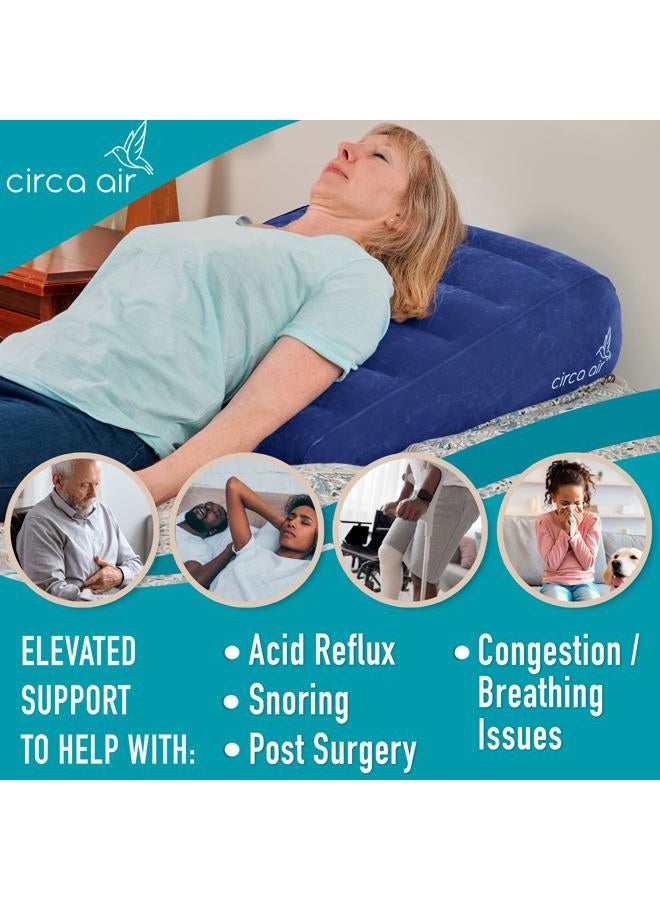 Circa Air Inflatable Wedge Pillow for Traveling – Travel Wedge Pillow for Sleeping. Extra Wide 27" Portable Bed Wedge Pillows for Sleep Apnea, Acid Reflux, Leg, Back and Knee Support, Blow up Wedge - Image 2