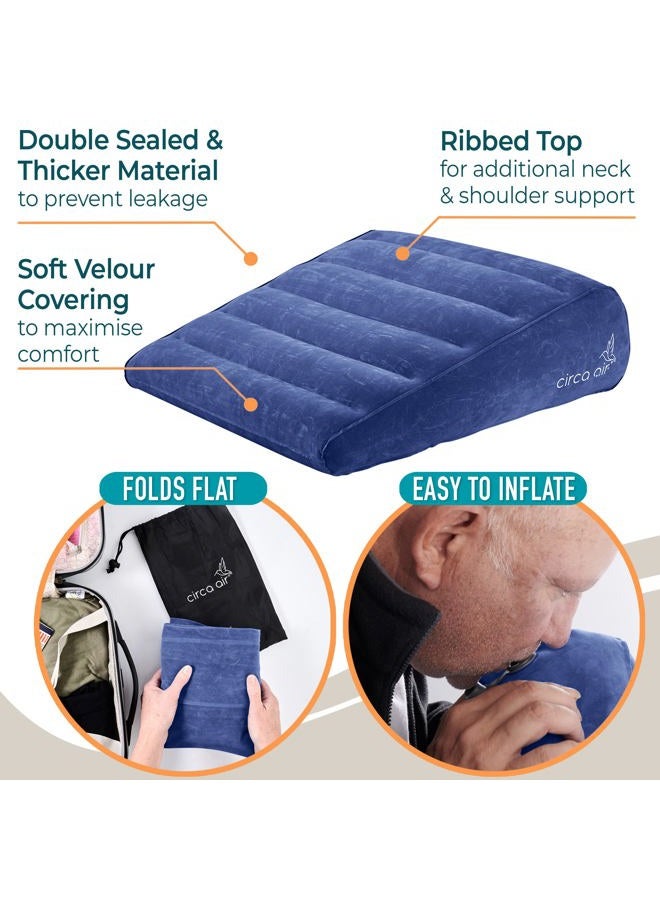 Circa Air Inflatable Wedge Pillow for Traveling – Travel Wedge Pillow for Sleeping. Extra Wide 27" Portable Bed Wedge Pillows for Sleep Apnea, Acid Reflux, Leg, Back and Knee Support, Blow up Wedge - Image 3