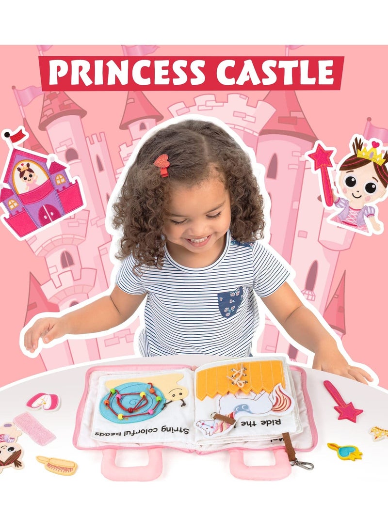 Y&D Quiet Book for Kids, Toddler Travel Toys Felt Busy Preschool Learning Montessori 10 Page Activity 2 3 4 Year Old Girls  - Image 4