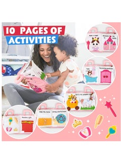 Y&D Quiet Book for Kids, Toddler Travel Toys Felt Busy Preschool Learning Montessori 10 Page Activity 2 3 4 Year Old Girls  - Image 2
