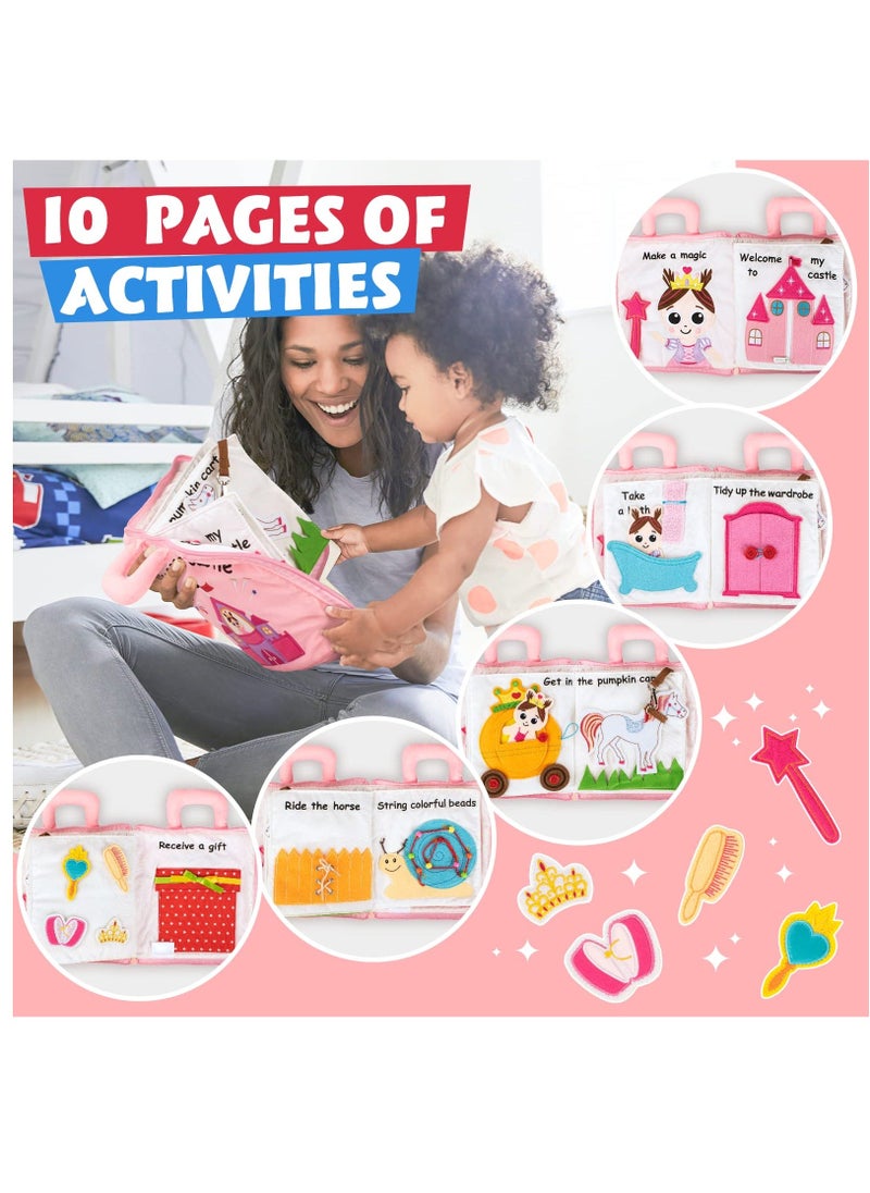 Y&D Quiet Book for Kids, Toddler Travel Toys Felt Busy Preschool Learning Montessori 10 Page Activity 2 3 4 Year Old Girls  - Image 2