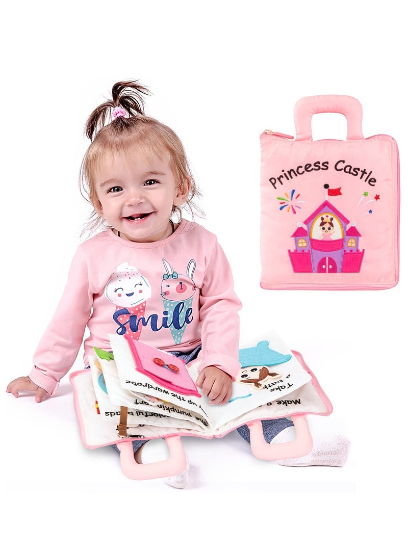 Quiet Book for Kids, Toddler Travel Toys Felt Busy Preschool Learning Montessori 10 Page Activity 2 3 4 Year Old Girls