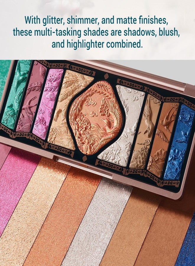 FLORASIS Floral Engraving Phoenix Makeup Palette Makeup Long Lasting Blendable Natural Eyeshadow Palette for Women (03 Soaring Sunlight) - Image 2