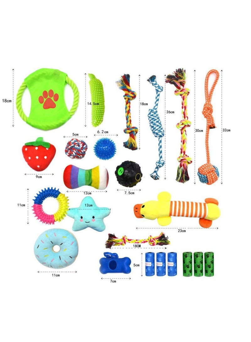 عام مجموعة ألعاب حيوانات أليفة للكلاب الصغيرة والمتوسطة الحجم، والتي تتضمن ألعاب تدريب الكلاب للتعضن والأرشفة، وكذلك ألعاب كلبية منسوجة في شكل عقد. - Image 2
