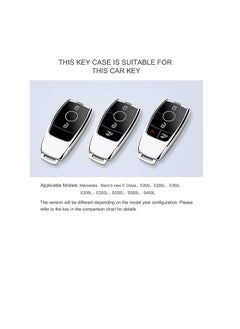 OUYoo OUYoo Car Key Case Suitable for Mercedes Benz, Key Case Cover for E Class 2017 S Class 2018 TPU Silicone Leather Texture Protective Case,Bring a key chain.  - Image 2