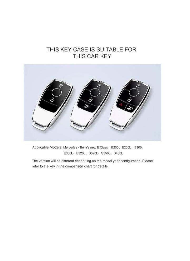 OUYoo - OUYoo Car Key Case Suitable for Mercedes Benz, Key Case Cover for E Class 2017 S Class 2018 TPU Silicone Leather Texture Protective Case,Bring a key chain. - Image 1