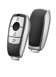 OUYoo OUYoo Car Key Case Suitable for Mercedes Benz, Key Case Cover for E Class 2017 S Class 2018 TPU Silicone Leather Texture Protective Case,Bring a key chain.  - Image 3
