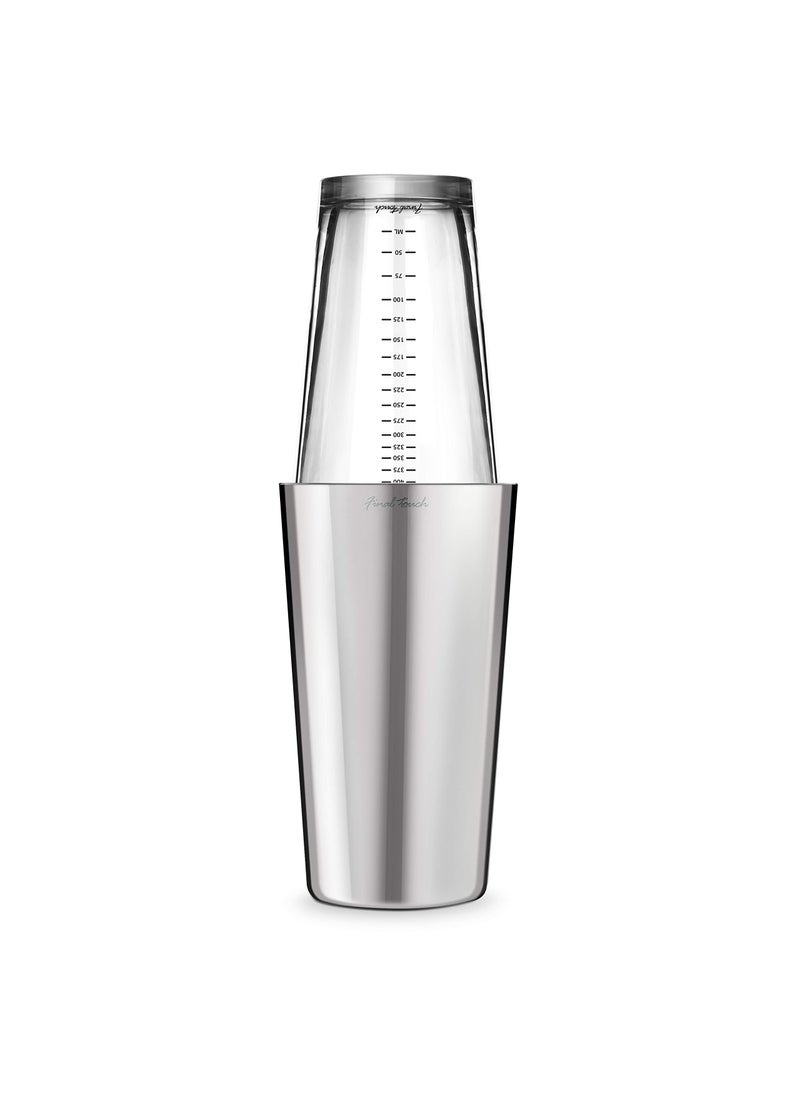 Final Touch Final Touch DoubleWall Boston Shaker Set  Stainless Steel Mixing Glass with Silicone Seal  BPAFree Compact Storage  LeakProof Design  Cocktail Bartender Kit FTA1852 