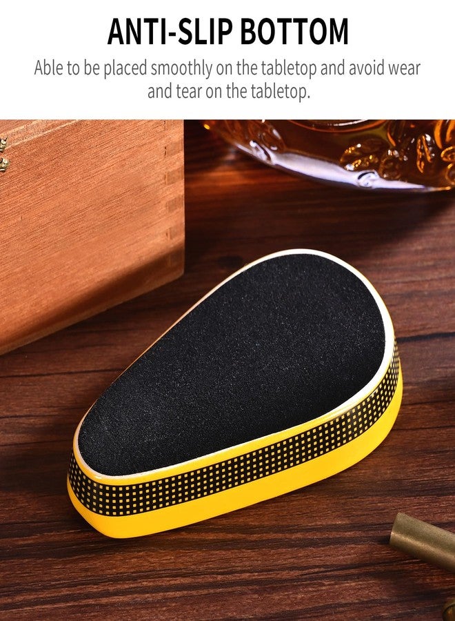 hancigar Cigar Ashtray Travel Portable Single Ceramic Ashtray, Cigar Accessories for Indoor,Outdoor,Office,Patio(Yellow) - Image 4