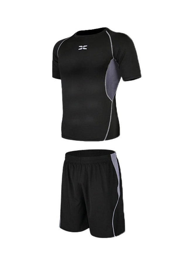 Joychic Men's Sportswear Running Gear T-shirt Sports Training Fitness Clothing Quick-Drying Shorts 2-Piece Set  - Image 1
