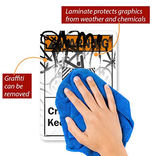 SmartSign “Warning - Crush Zone Keep Clear” Sign | 7" x 10" Aluminum - Image 2