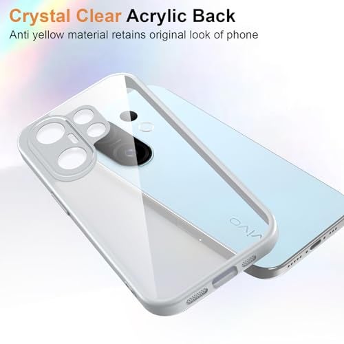 Kapa Hawkeye Clear Slim Tough Back Cover for Vivo X200 FE 5G | Camera Lens Protector Anti Yellow Shockproof Clear Hybrid Case Cover (Grey Sides) - Image 3