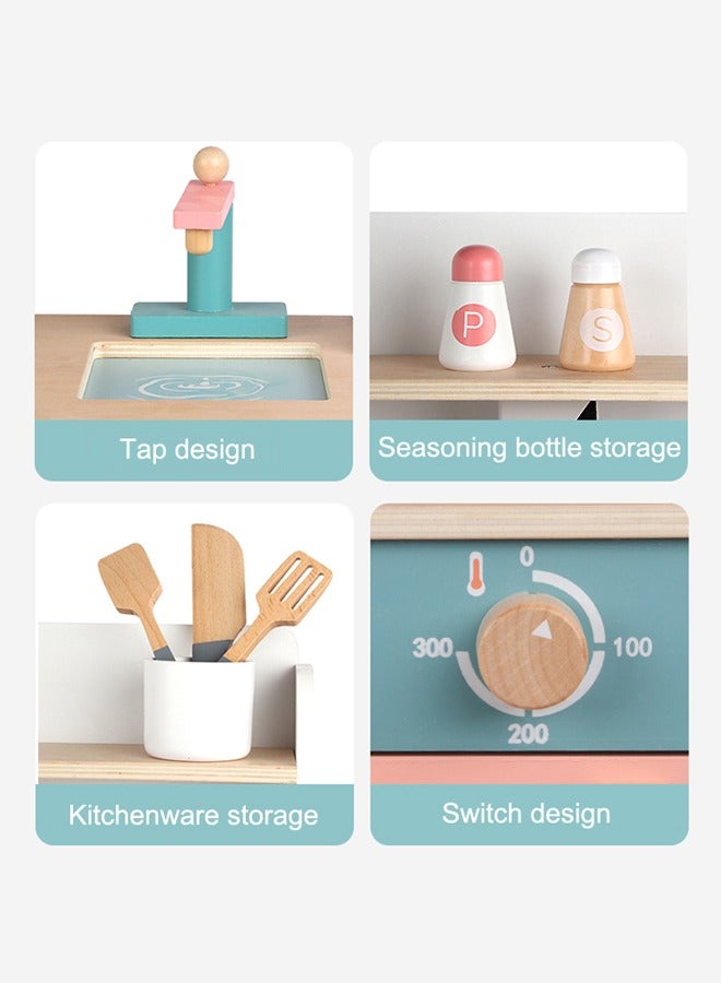جساي تويز مجموعة مطبخ محاكاة خشبية للأطفال تلعب منزل ثلاجة ألعاب المطبخ للموقد الوالدين والطفل - Image 5