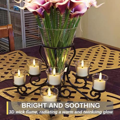 Homemory Flameless Rechargeable Tea Lights with Remote Timer - LED Tea Lights Battery Operated, Realistic Flickering for Home Holiday Decor, Wedding Table Centerpieces, 6-Pack (Φ 1-1/2''×H 2-1/3'') - Image 3