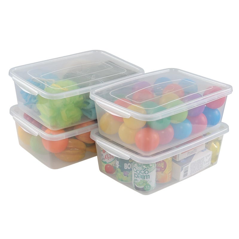 CadineUS 14 Quart Clear Latching Box, Plastic Storage Container Bins with Lids Set of 4 - Image 1