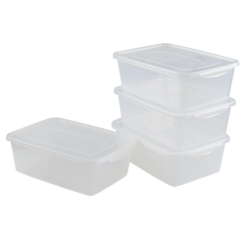 CadineUS 14 Quart Clear Latching Box, Plastic Storage Container Bins with Lids Set of 4 - Image 4