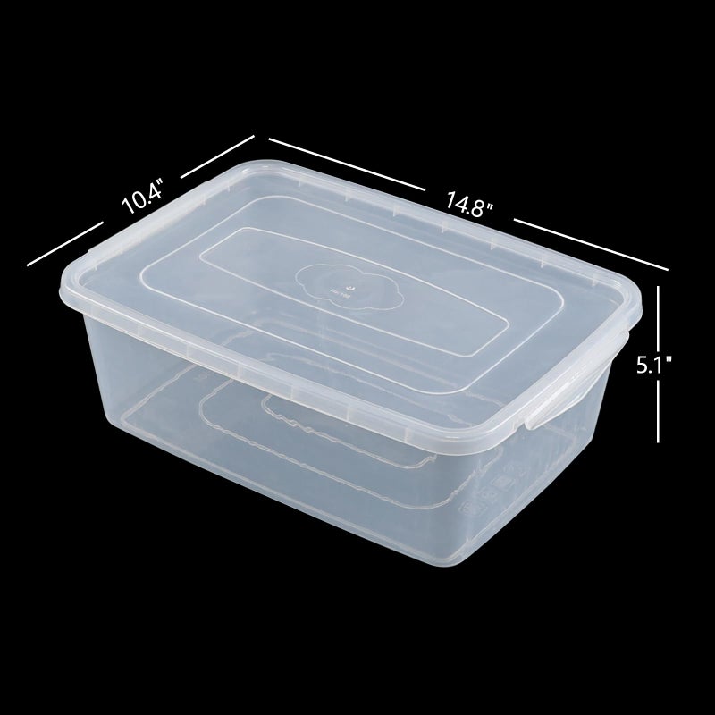 CadineUS 14 Quart Clear Latching Box, Plastic Storage Container Bins with Lids Set of 4 - Image 3