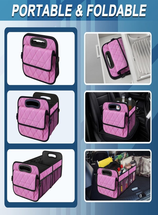 Deosk Car Trunk Organzier for suv,Car Organziers and Storage with 6 Big Pocket,Car Accessories for Women/Men 50L Waterproof Polyester Trunk Organzier for Car/SUV/Minivan/Truck(Medium,Pink) - Image 4