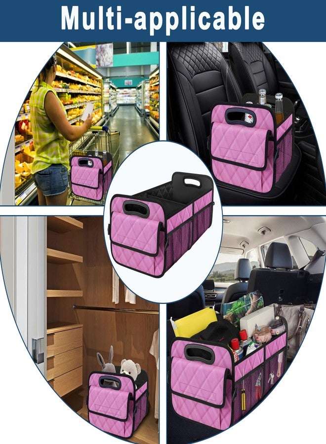 Deosk Car Trunk Organzier for suv,Car Organziers and Storage with 6 Big Pocket,Car Accessories for Women/Men 50L Waterproof Polyester Trunk Organzier for Car/SUV/Minivan/Truck(Medium,Pink) - Image 5