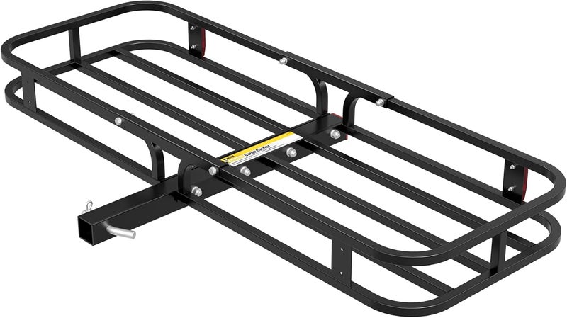 MAXXHAUL ماكس هول 70107 حامل حمولة للجر مقاس 53 × 19.5 بوصة - فولاذ مثبت على المقطورة مع جوانب عالية للمركبات الترفي��ية والشاحنات وسيارات الدفع الرباعي والفانات والسيارات، قابس 2 بوصة، سعة تحميل 500 رطل، أسود - Image 1