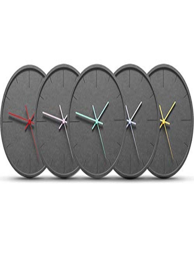 ستيفاني إمبورتس ساعة حائط صامتة بتصميم عصري بسيط من الخرسانة الداكنة من ستيفاني إمبورتس (عقارب زرقاء مخضرة) - Image 5