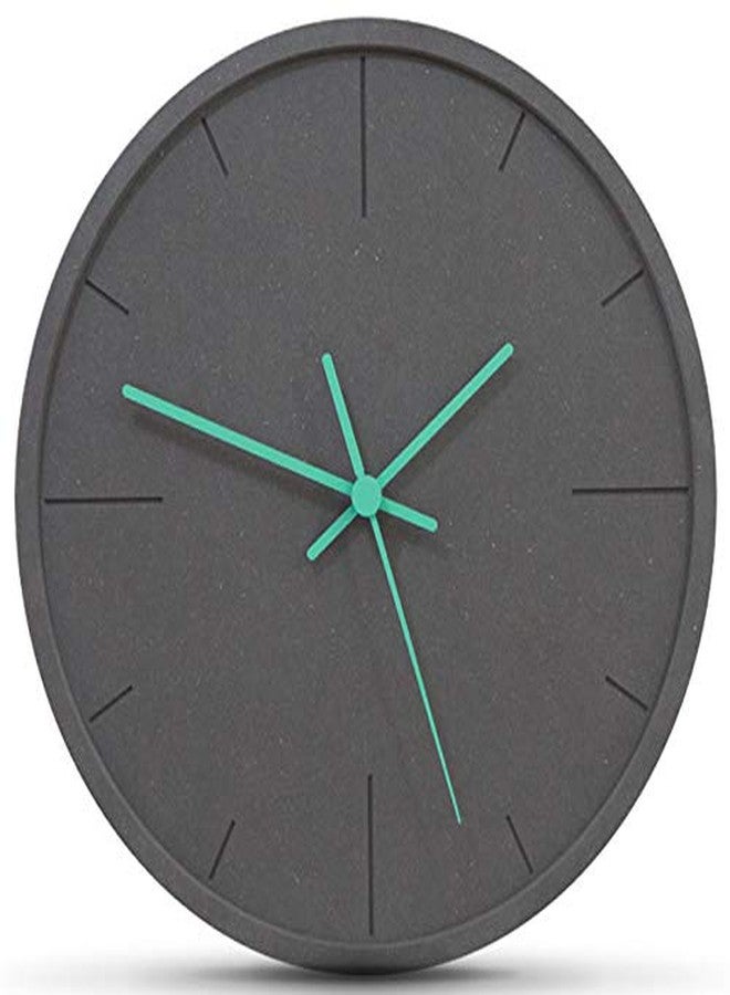 ستيفاني إمبورتس ساعة حائط صامتة بتصميم عصري بسيط من الخرسانة الداكنة من ستيفاني إمبورتس (عقارب زرقاء مخضرة) - Image 1