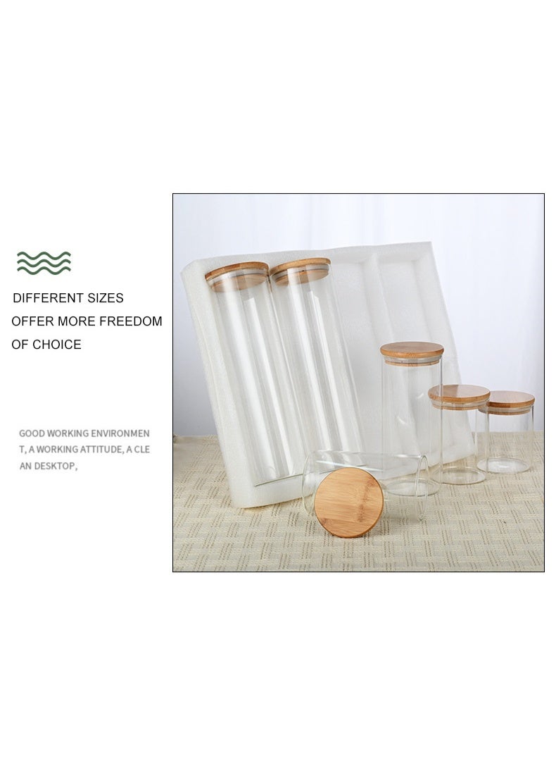 6 Piece Glass Food Storage Container Set - Airtight Bamboo Lids - Kitchen Cabinet Organizers - Image 5