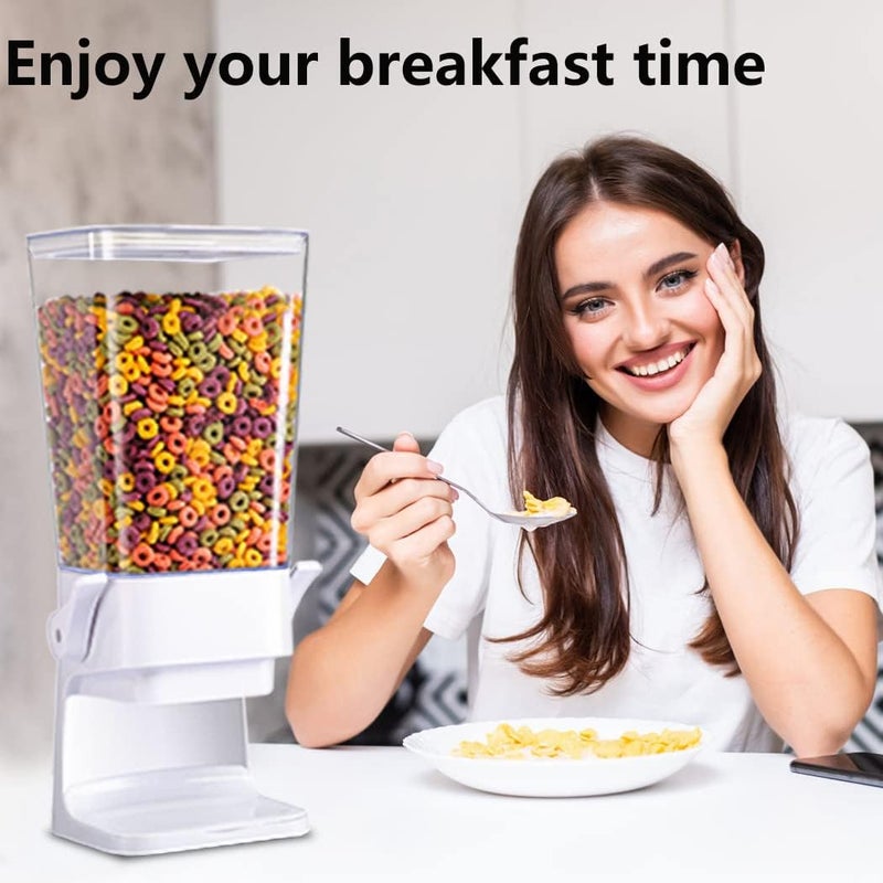 Zeadesign Cereal Dispenser Countertop with lids, 5L Organization and Storage Containers for Kitchen and pantry, Plastic Containers for food, Cereal, Rice, Beans, Grains, Nuts, Oatmeal, Pet food, White, 1Pc - Image 1