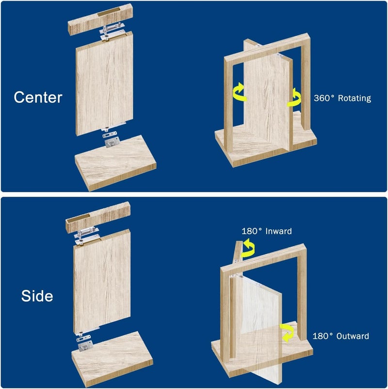 HBL 330 LBS Pivot Hinge Set with Magnetic Door Catch for Large & Heavy Wood Doors – ’ Hidden Pivot Door Hardware for Bookshelves, Built-in Ball Bearings for Smooth & Quiet Operation. - Image 5