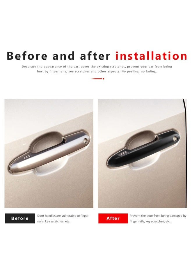DLOVEG Exterior Door Handle Covers Compatible for 2019-2022 2023 2024 2025 Toyota Rav4 Accessories for Highlander 2024 2023 2022-2020 Handle Protectors with 4 Holes for Auto Sensors (Matte Black) - Image 2