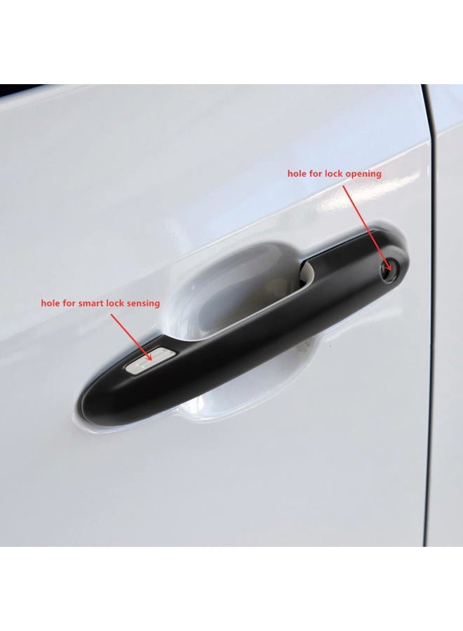 DLOVEG Exterior Door Handle Covers Compatible for 2019-2022 2023 2024 2025 Toyota Rav4 Accessories for Highlander 2024 2023 2022-2020 Handle Protectors with 4 Holes for Auto Sensors (Matte Black) - Image 4