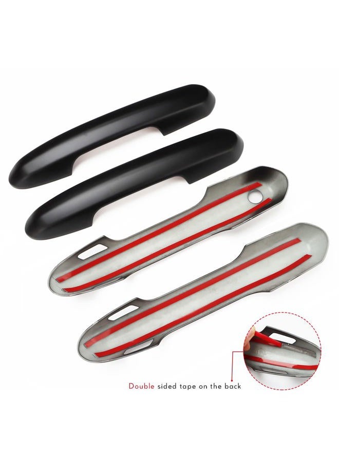 DLOVEG Exterior Door Handle Covers Compatible for 2019-2022 2023 2024 2025 Toyota Rav4 Accessories for Highlander 2024 2023 2022-2020 Handle Protectors with 4 Holes for Auto Sensors (Matte Black) - Image 5