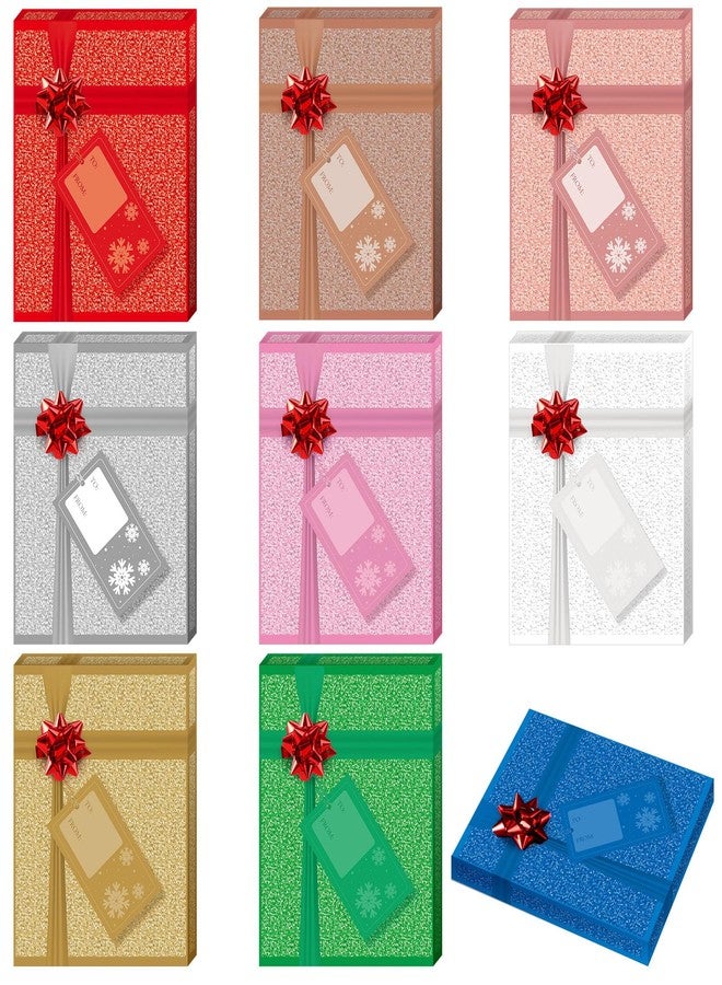 Patelai 18 Pcs Christmas Gift Card Holder Boxes Glitter Gift Card Box with Red Wrapping Bow Small Gift Card Holders Christmas Giftcard Containers Gift Wrap Boxes for Xmas Holiday Party (Bright Color - Image 1
