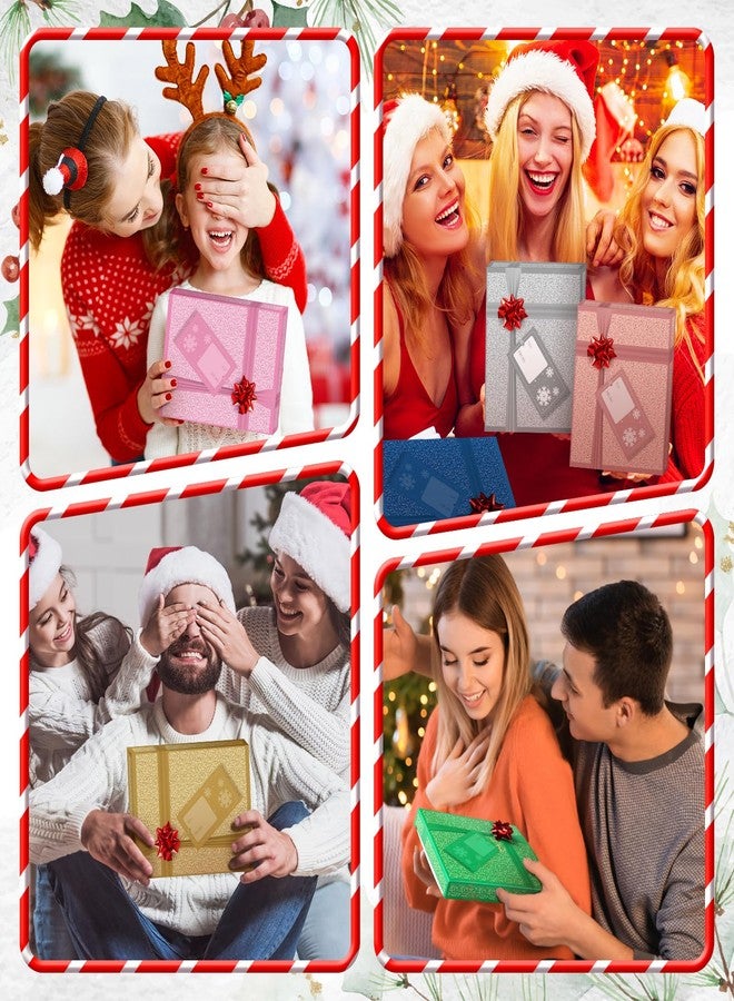 Patelai 18 Pcs Christmas Gift Card Holder Boxes Glitter Gift Card Box with Red Wrapping Bow Small Gift Card Holders Christmas Giftcard Containers Gift Wrap Boxes for Xmas Holiday Party (Bright Color - Image 3